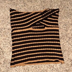 White Fox Boutique Black and Tan Striped Tank Top